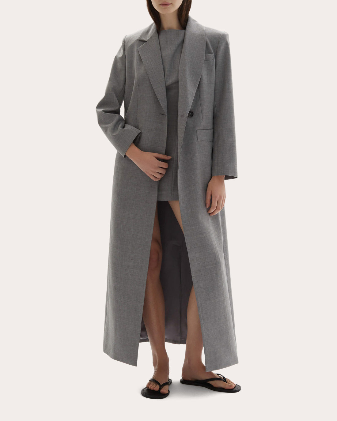 Allora Wool Asymmetric Lapel Coat
