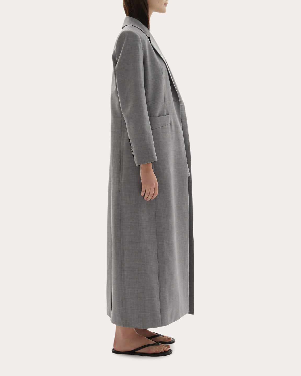 Allora Wool Asymmetric Lapel Coat