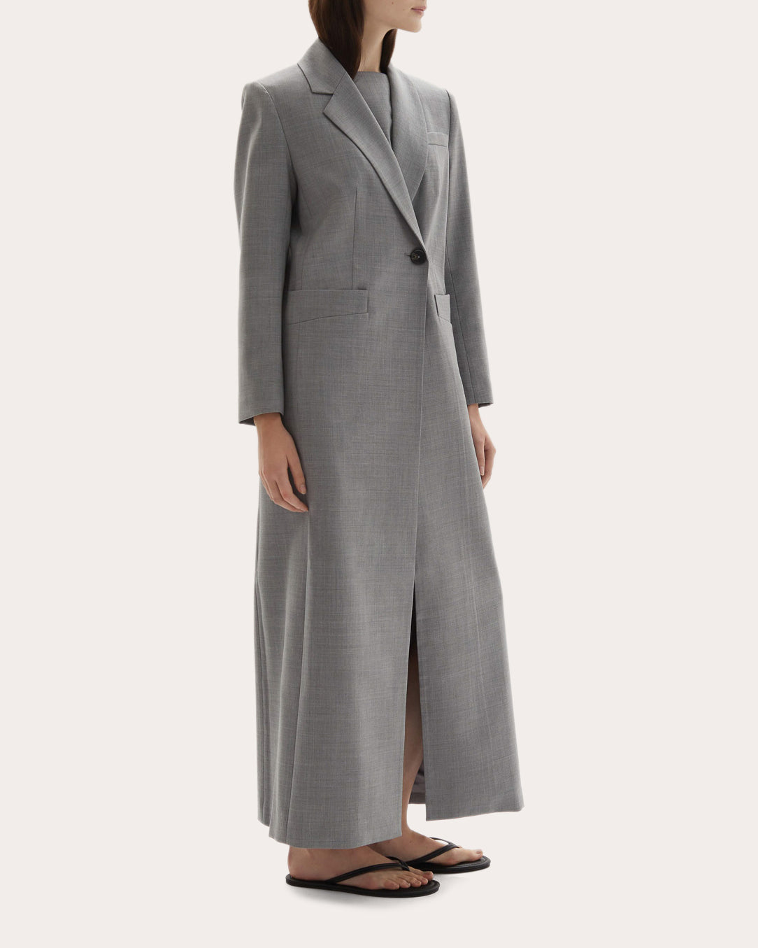 Allora Wool Asymmetric Lapel Coat