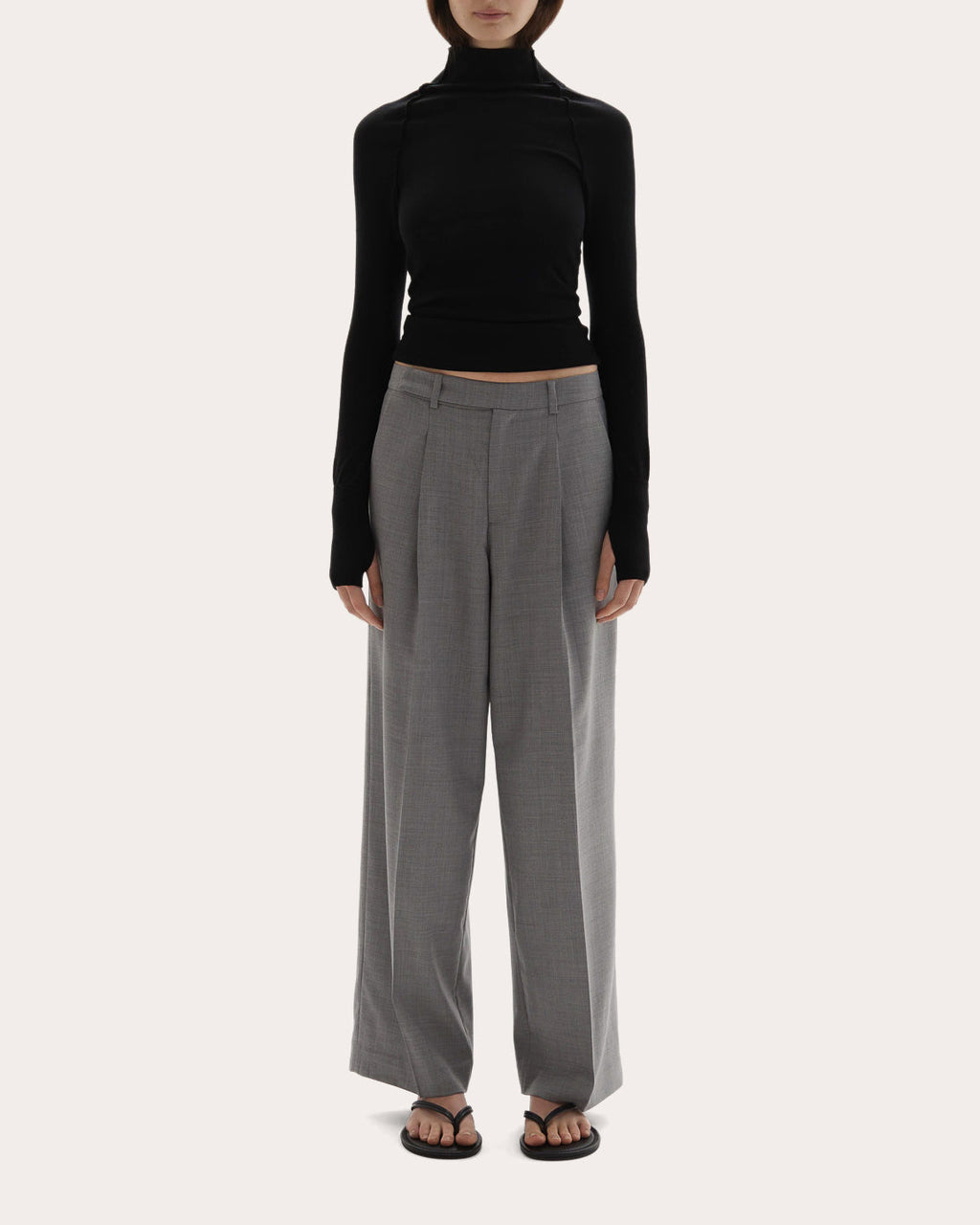 Pascal Wool Knit Fitted Mock Neck Top