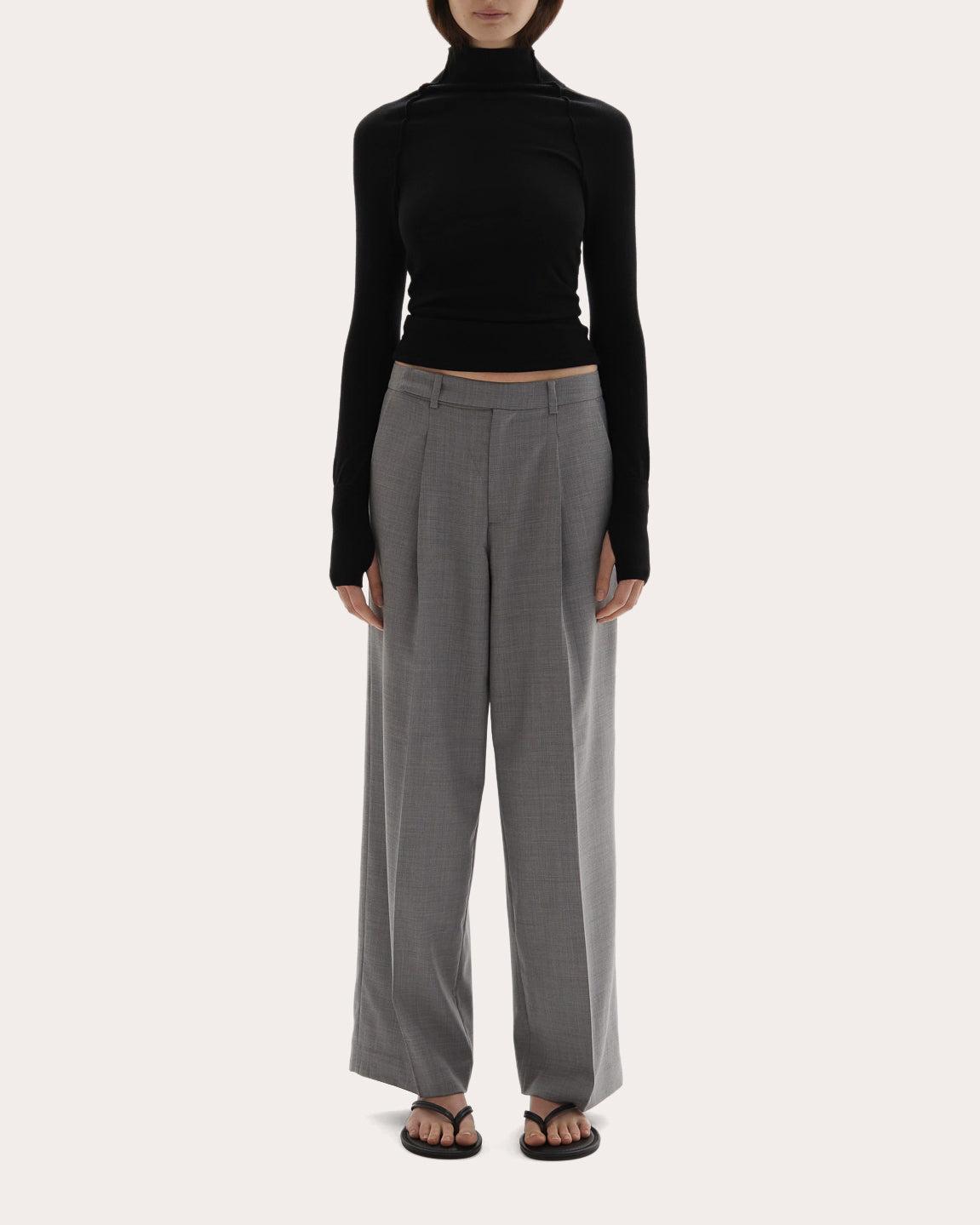 Pascal Wool Knit Fitted Mock Neck Top