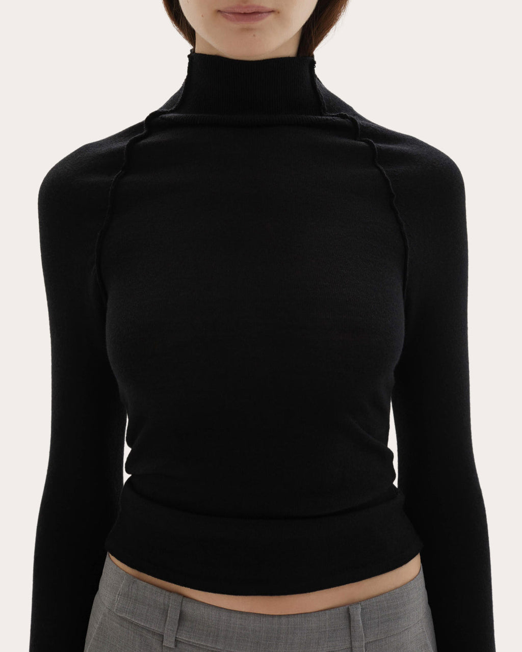 Pascal Wool Knit Fitted Mock Neck Top