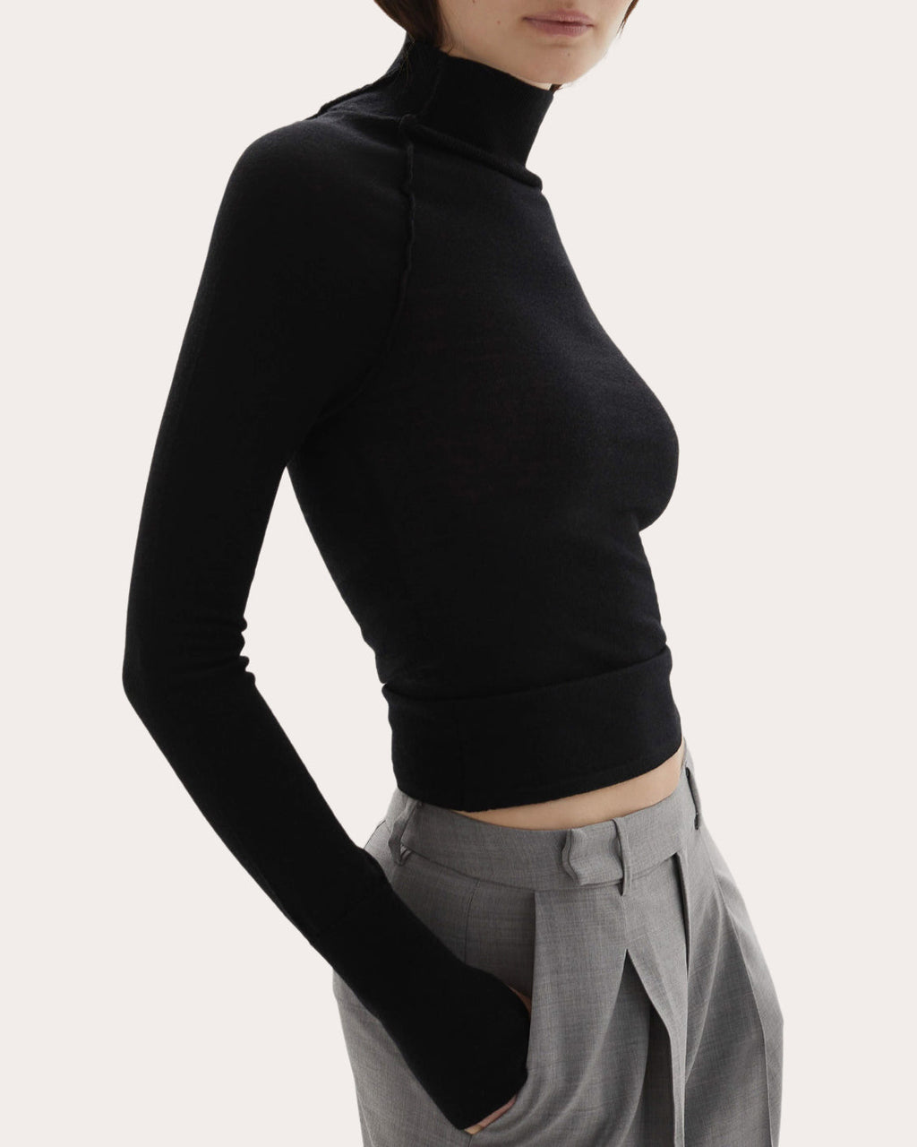 Pascal Wool Knit Fitted Mock Neck Top