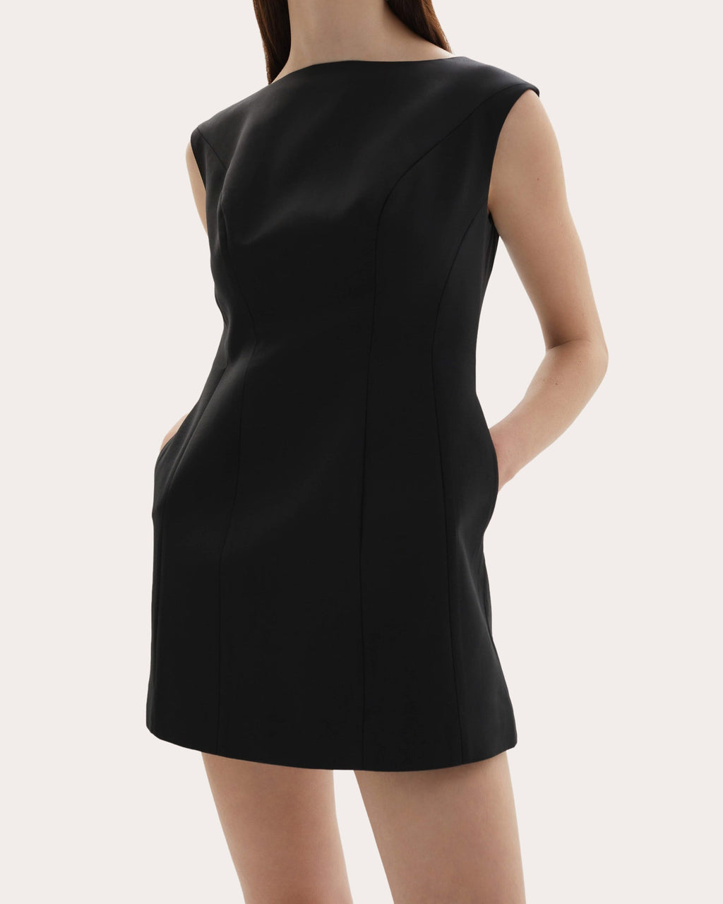 Kelli Wool Structured Boatneck Mini Dress