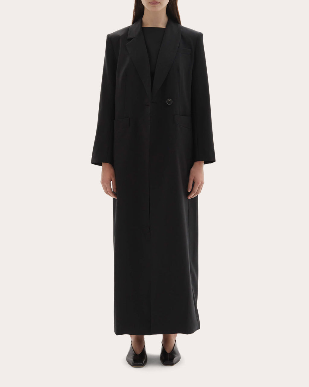 Allora Wool Asymmetric Lapel Coat
