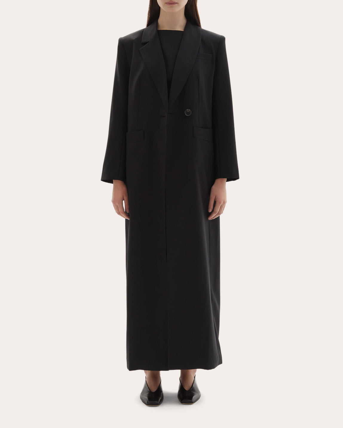 Allora Wool Asymmetric Lapel Coat