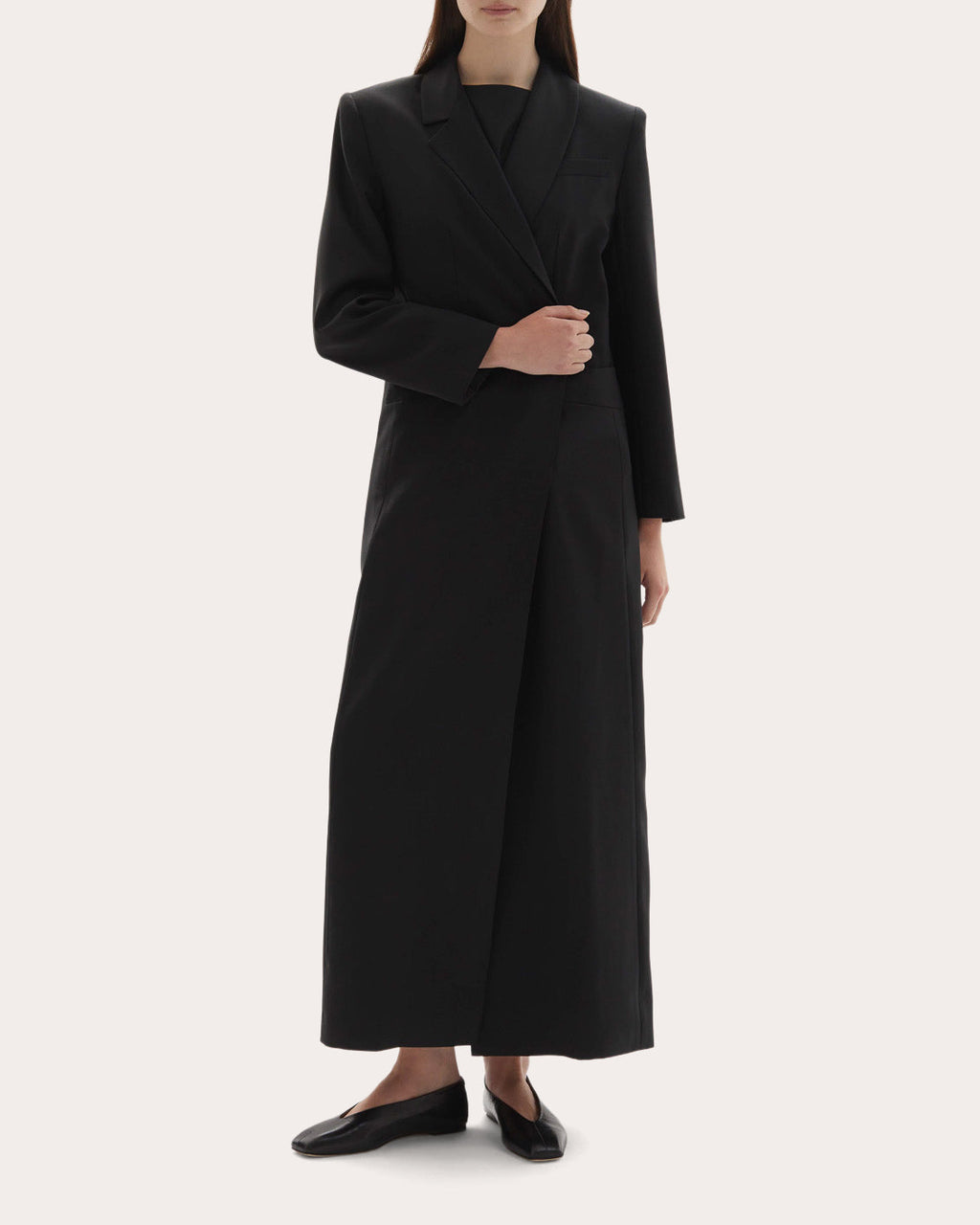 Allora Wool Asymmetric Lapel Coat