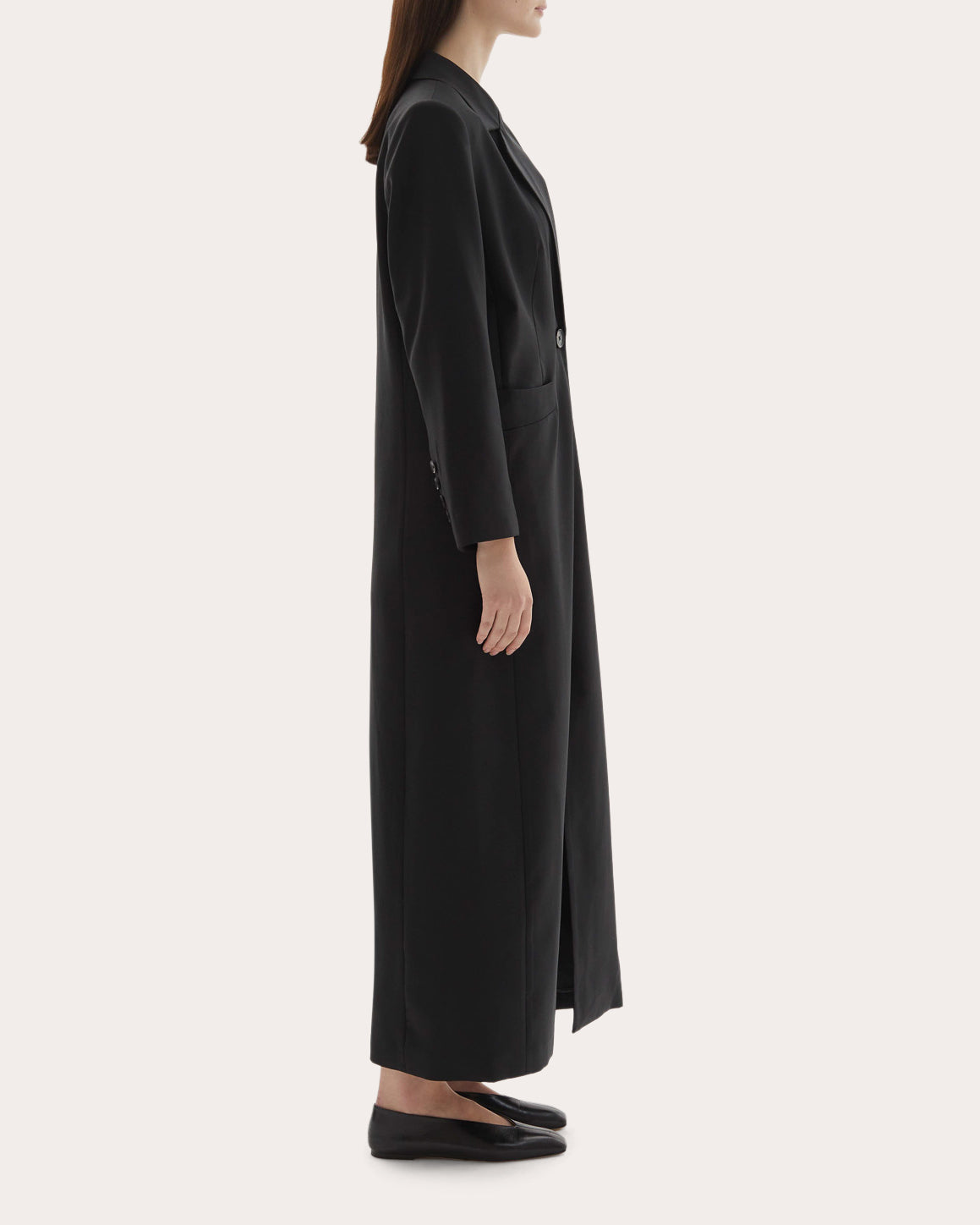 Allora Wool Asymmetric Lapel Coat