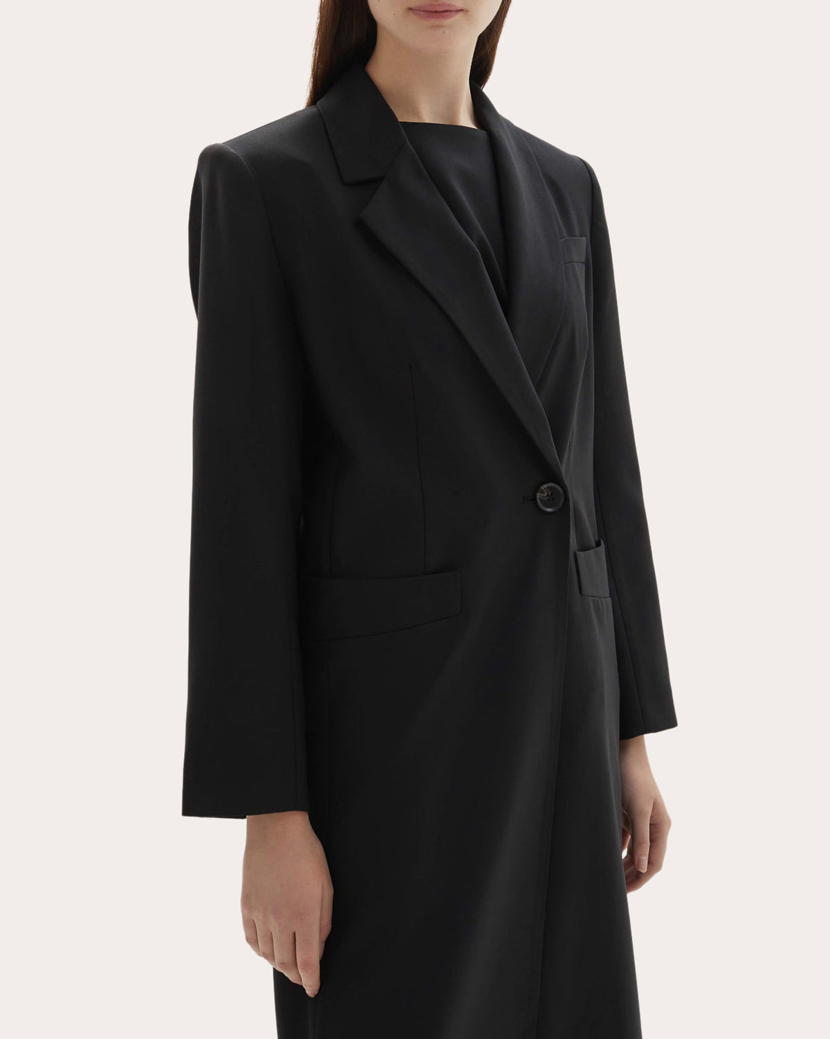 Allora Wool Asymmetric Lapel Coat