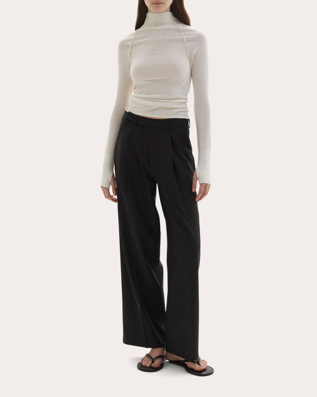 Pascal Wool Knit Fitted Mock Neck Top