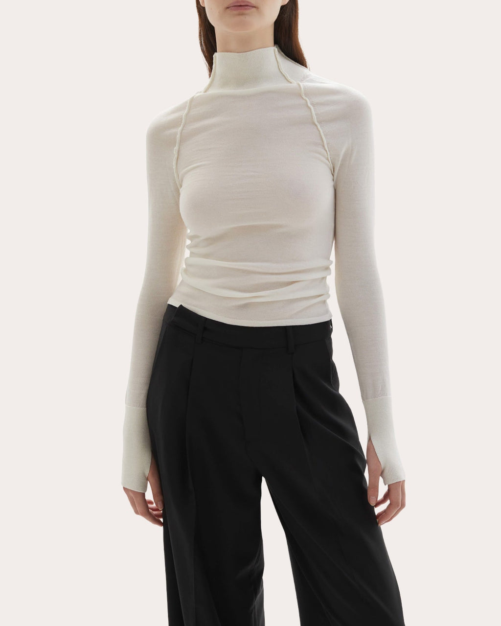 Pascal Wool Knit Fitted Mock Neck Top