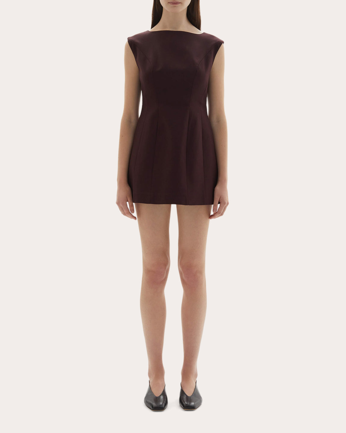 Kelli Wool Structured Boatneck Mini Dress