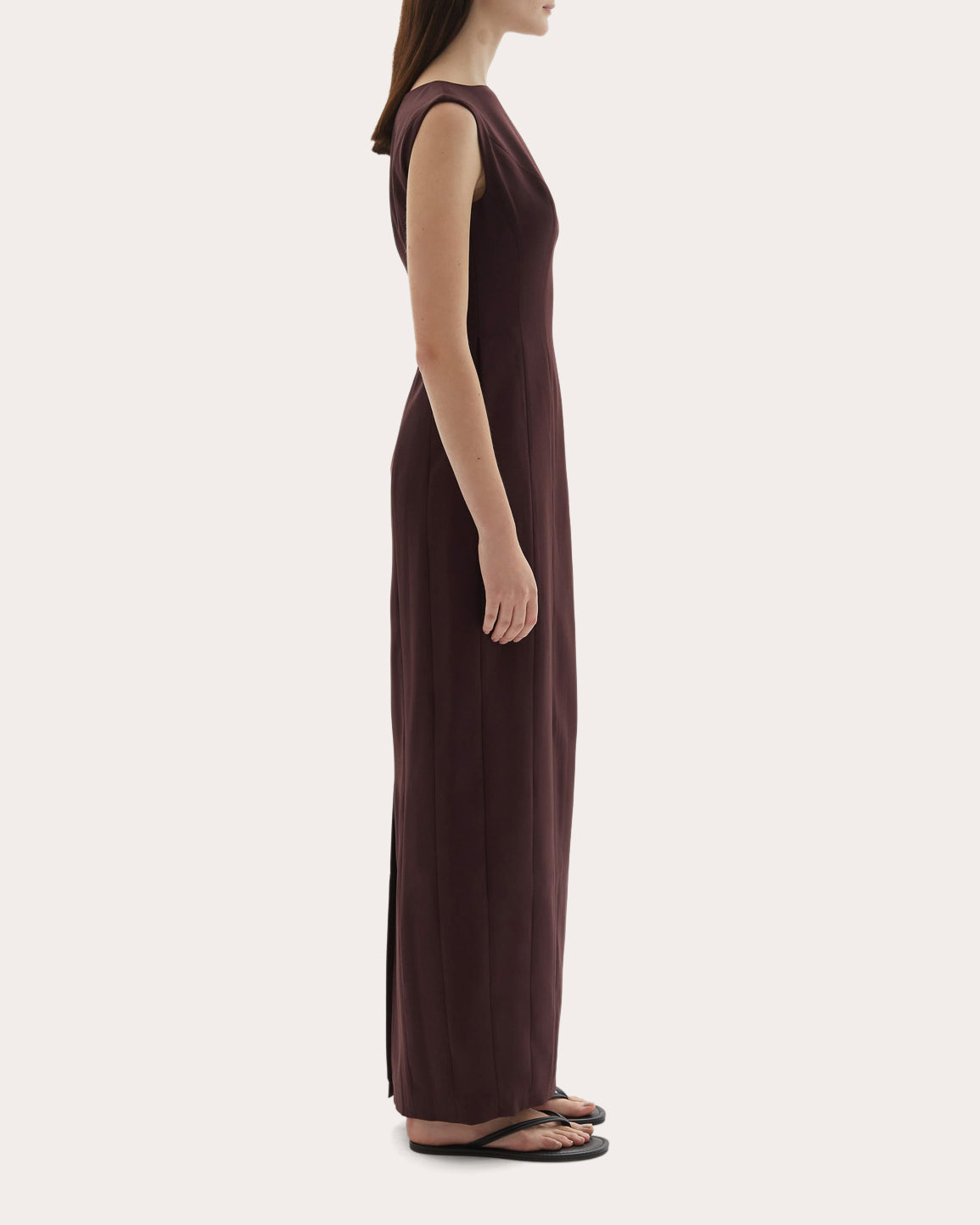 Kelli Wool Structured Boatneck Maxi Dress