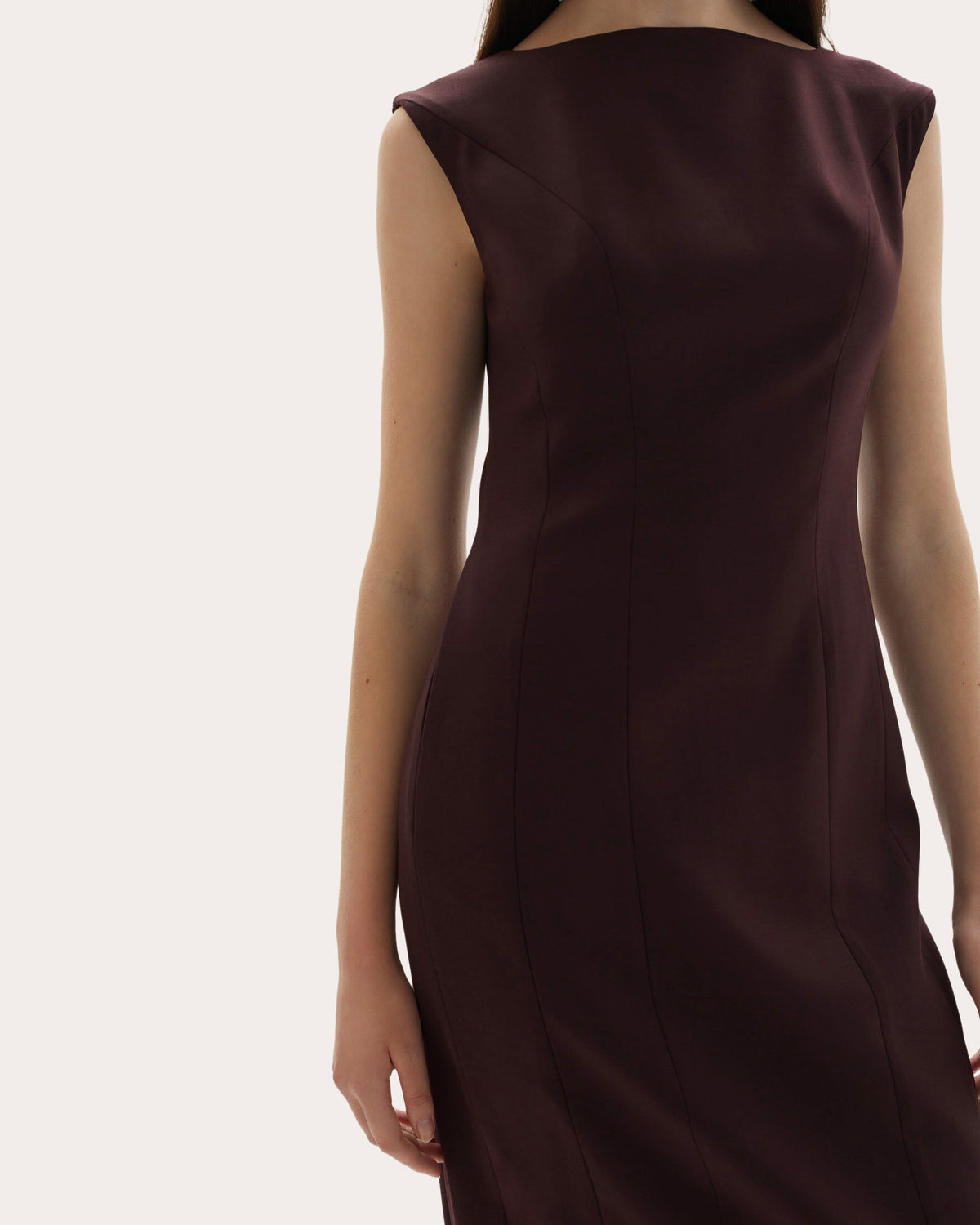 Kelli Wool Structured Boatneck Maxi Dress