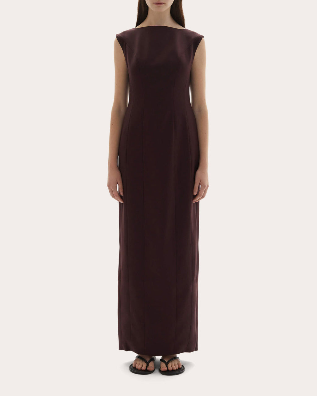 Kelli Wool Structured Boatneck Maxi Dress