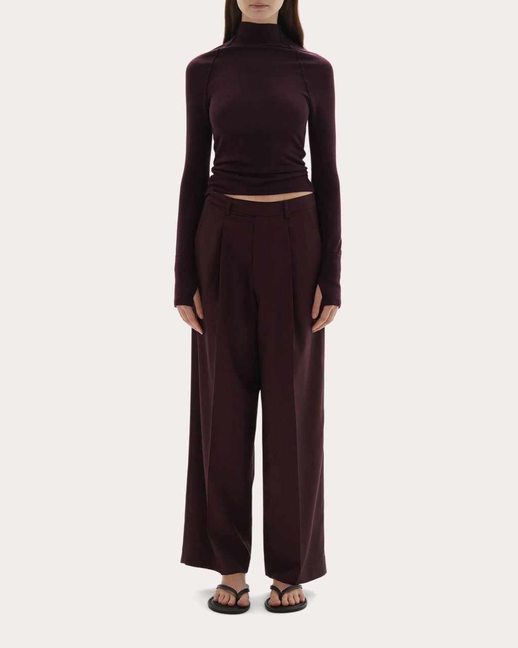 Pascal Wool Knit Fitted Mock Neck Top