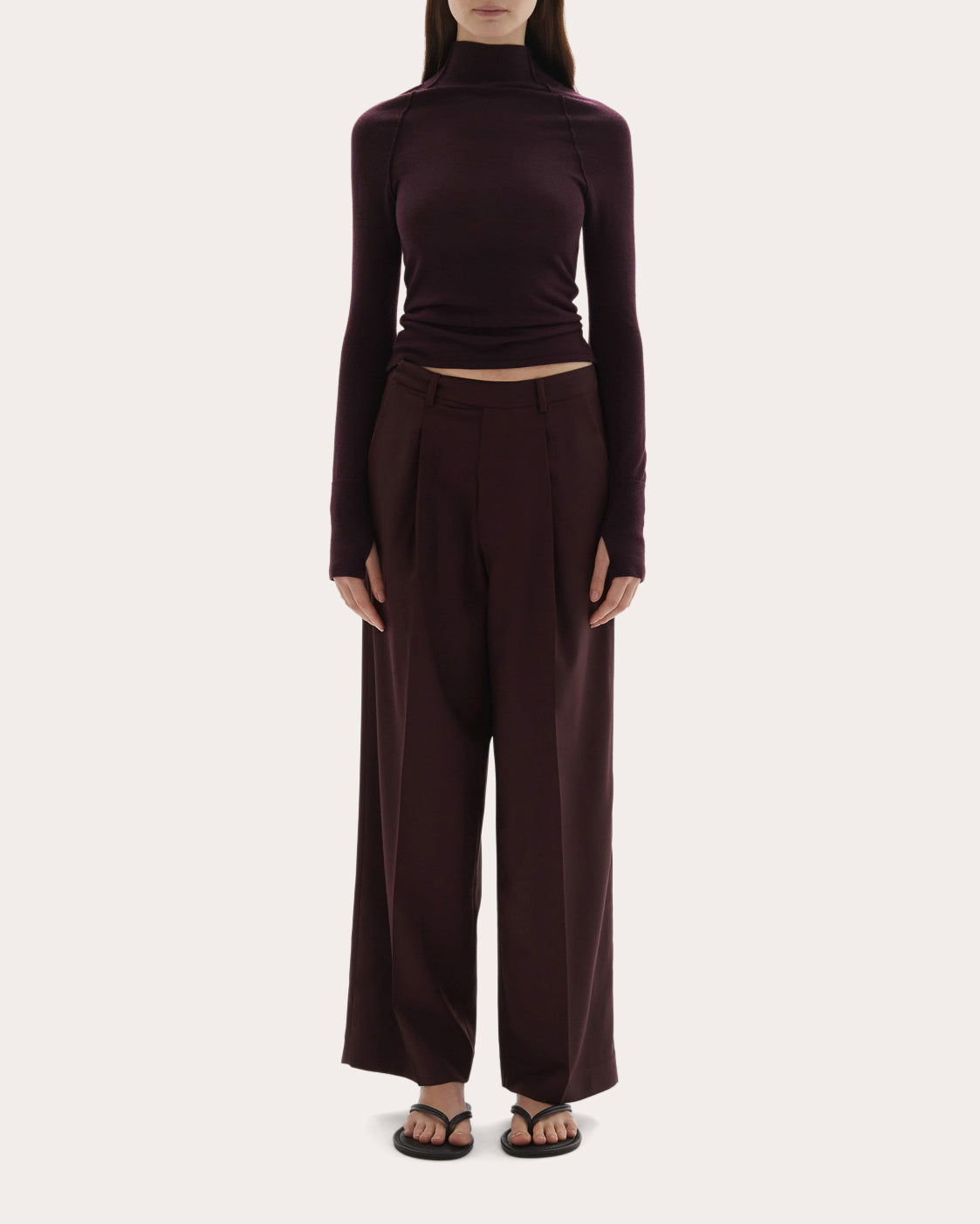Pascal Wool Knit Fitted Mock Neck Top