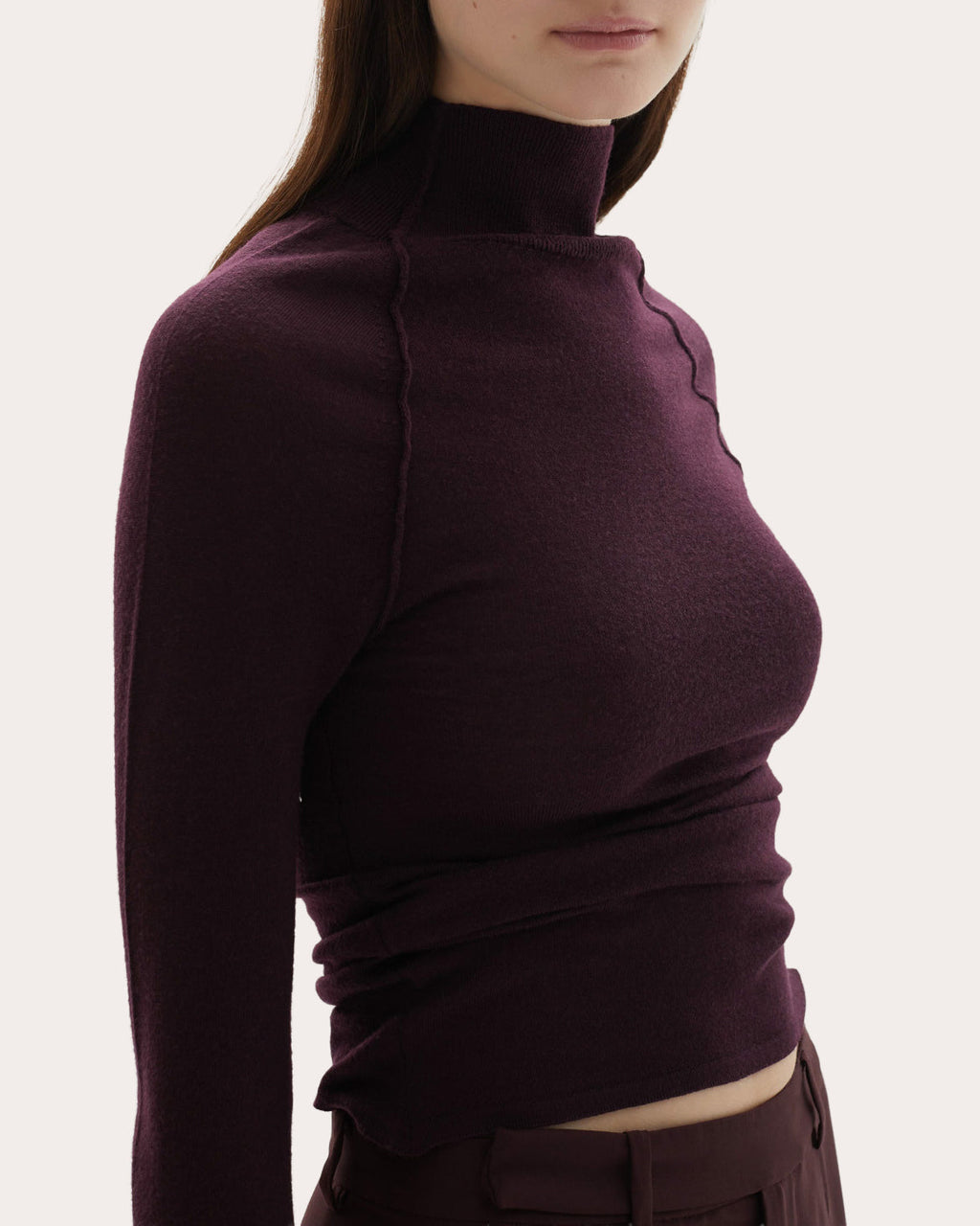 Pascal Wool Knit Fitted Mock Neck Top