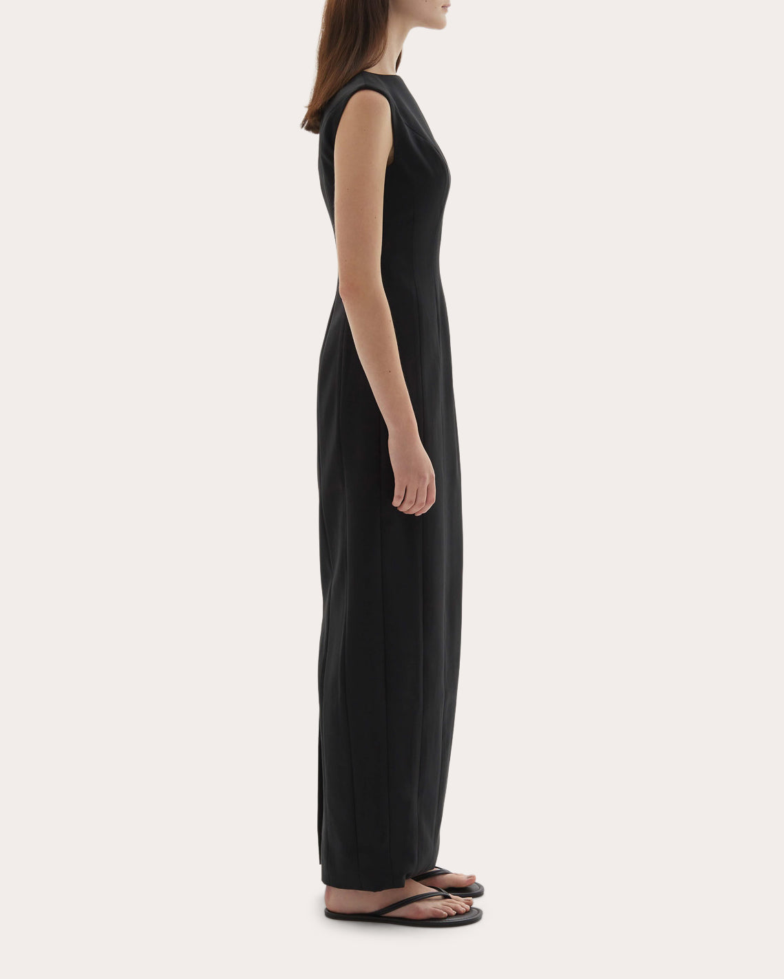 Kelli Wool Structured Boatneck Maxi Dress