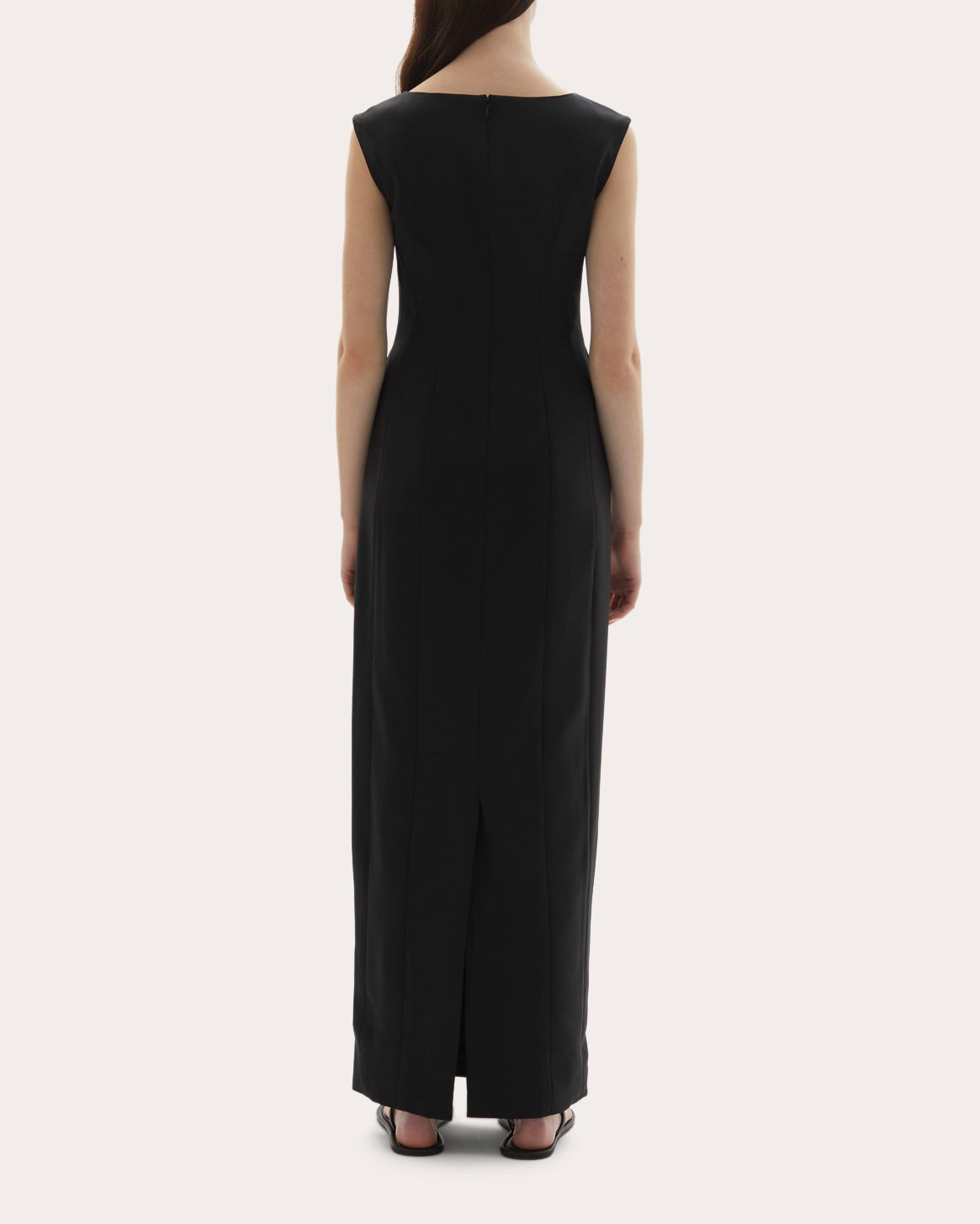 Kelli Wool Structured Boatneck Maxi Dress
