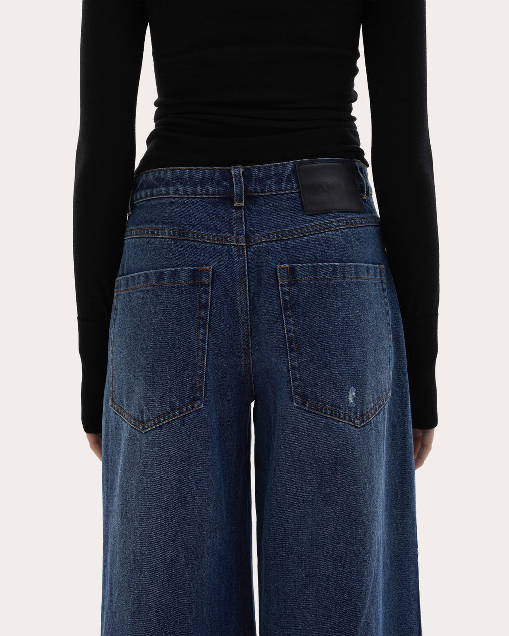 Adrianne Washed Raw-Hem Wide-Leg Jeans