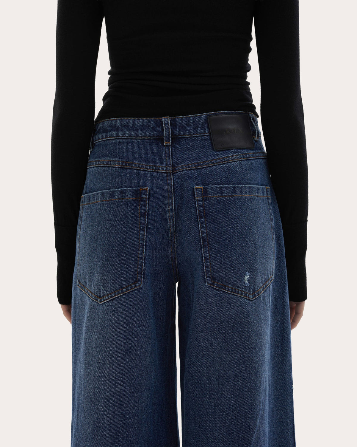 Adrianne Washed Raw-Hem Wide-Leg Jeans