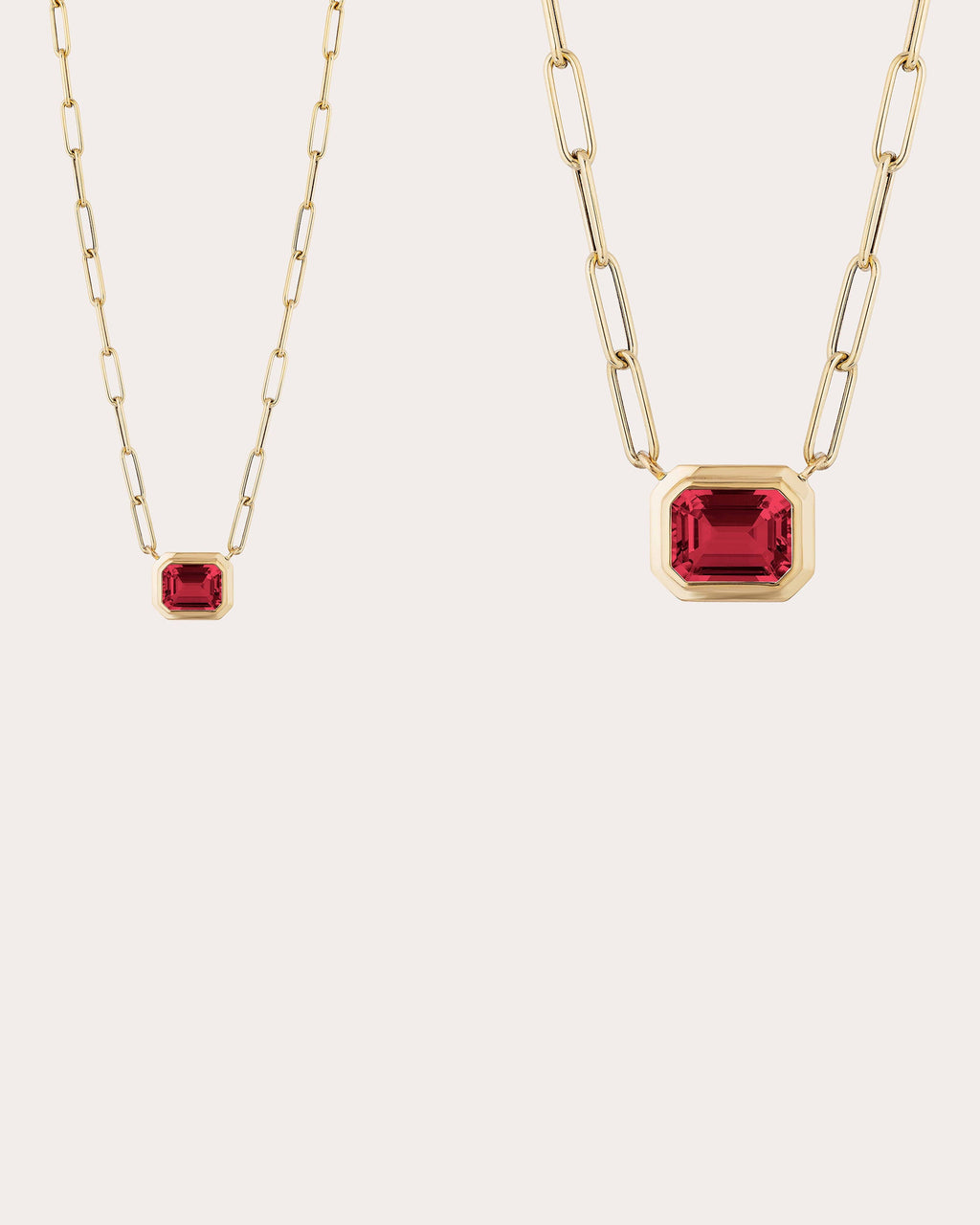 Manhattan 18K Gold Garnet Pendant Necklace