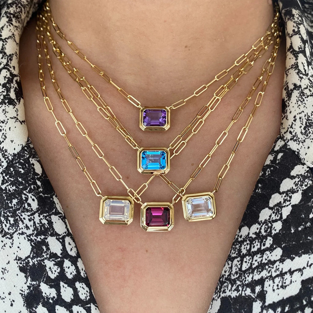 Manhattan 18K Gold Prasiolite Pendant Necklace