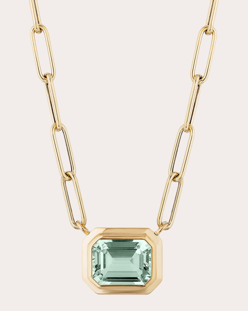 Manhattan 18K Gold Prasiolite Pendant Necklace