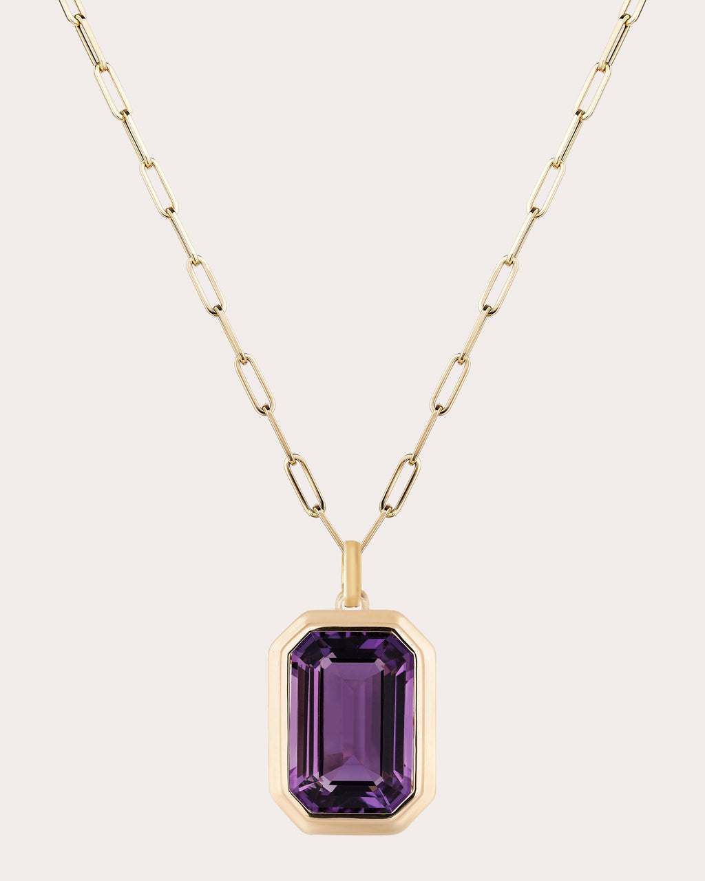 Amethyst & 18k Gold Manhattan Pendant Necklace