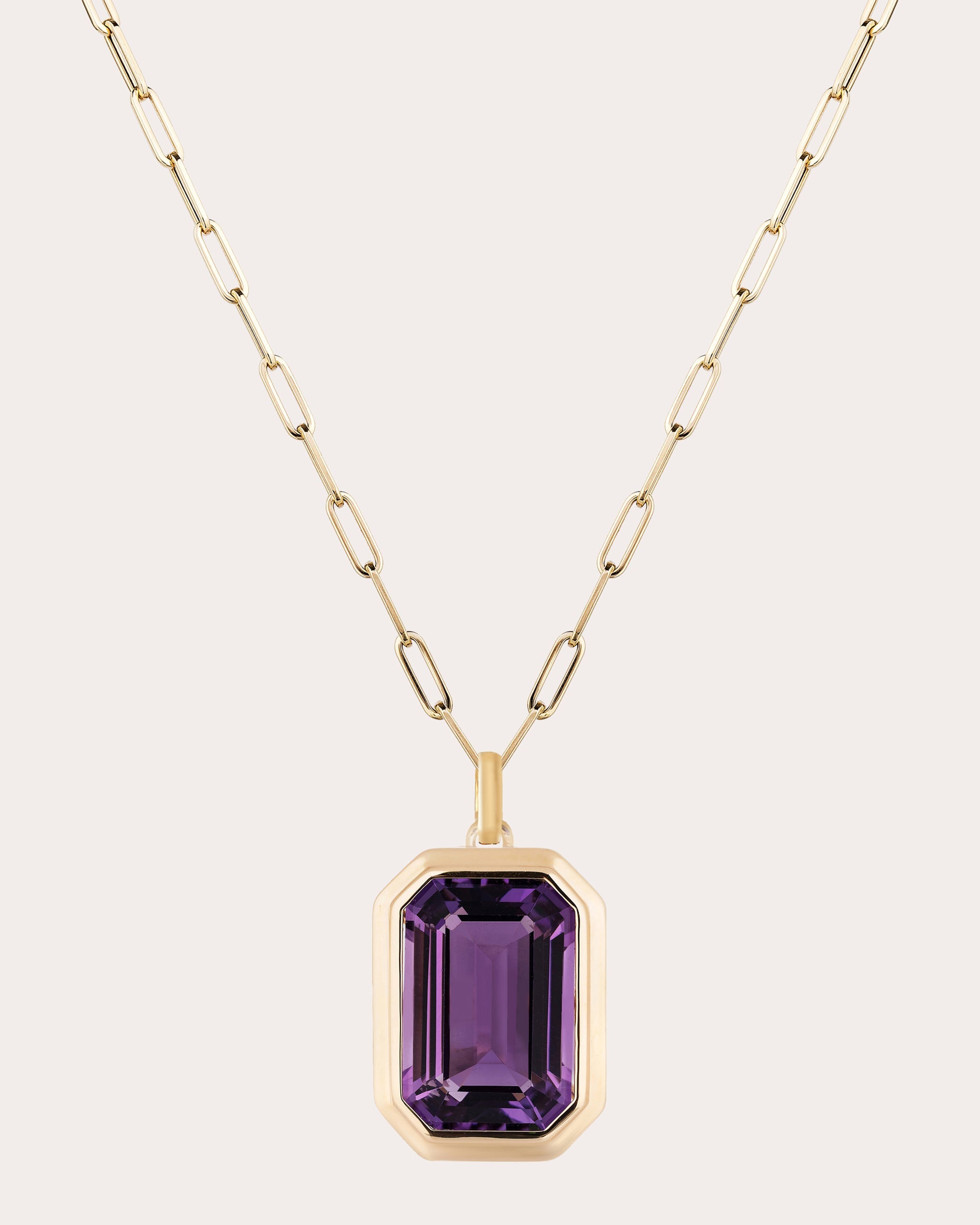 Amethyst & 18k Gold Manhattan Pendant Necklace