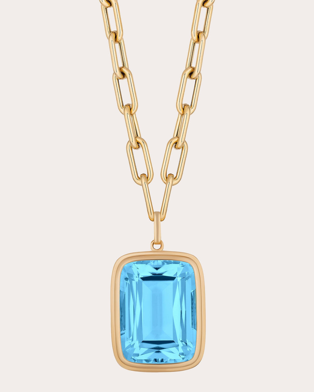 Blue Topaz & 18k Gold Manhattan Pendant Necklace