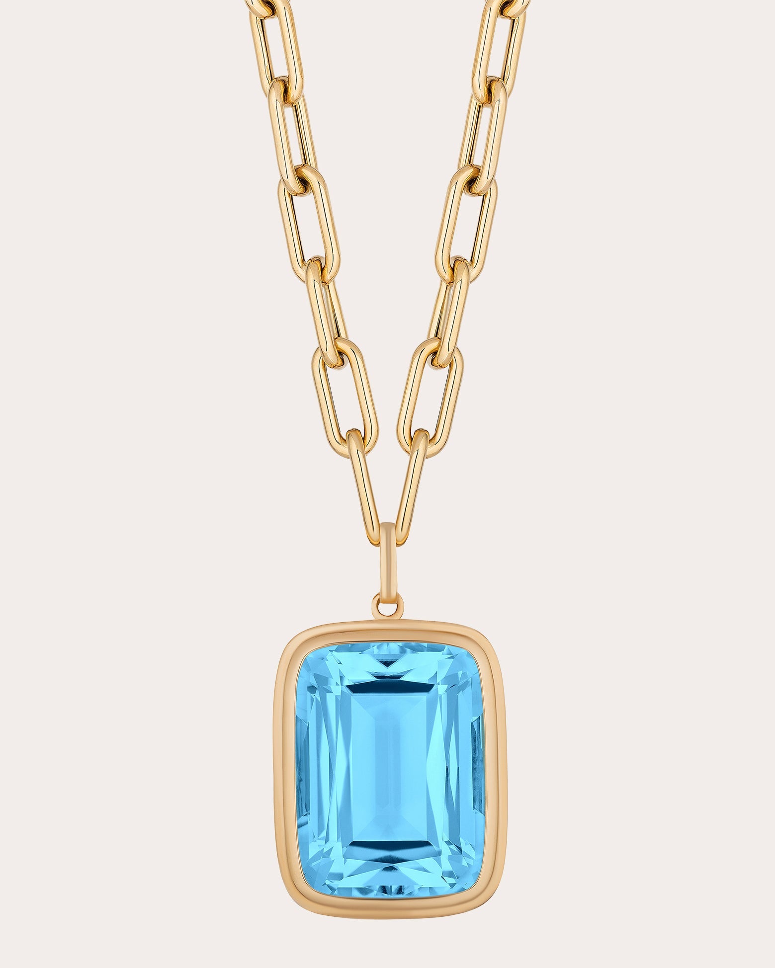 Blue Topaz & 18k Gold Manhattan Pendant Necklace