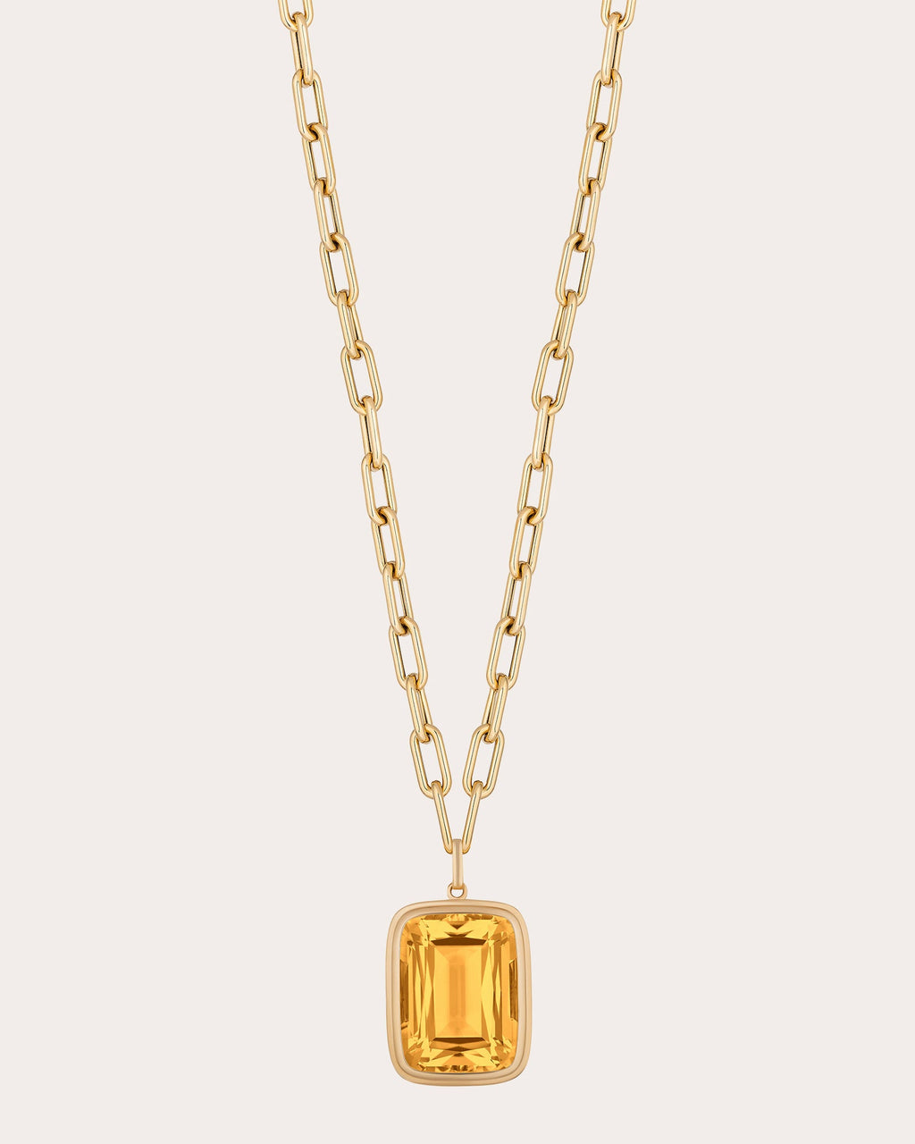 Citrine & 18k Gold Manhattan Pendant Necklace