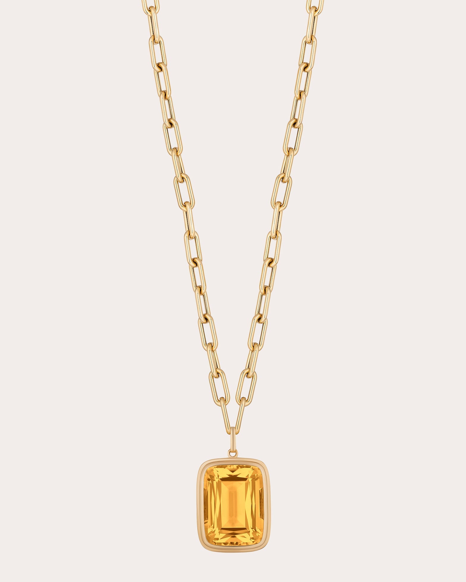 Citrine & 18k Gold Manhattan Pendant Necklace