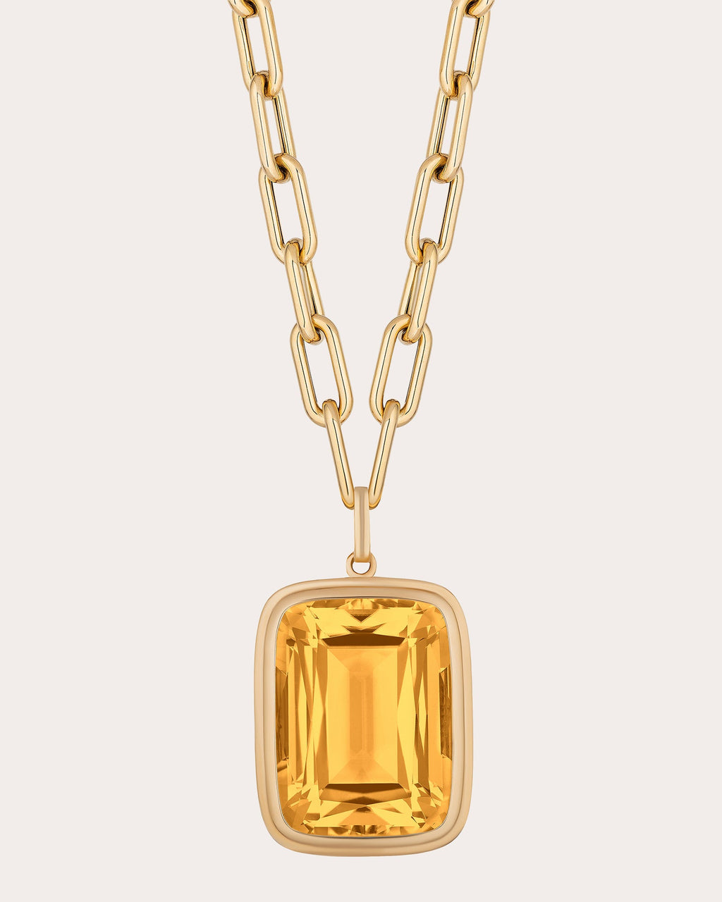 Citrine & 18k Gold Manhattan Pendant Necklace