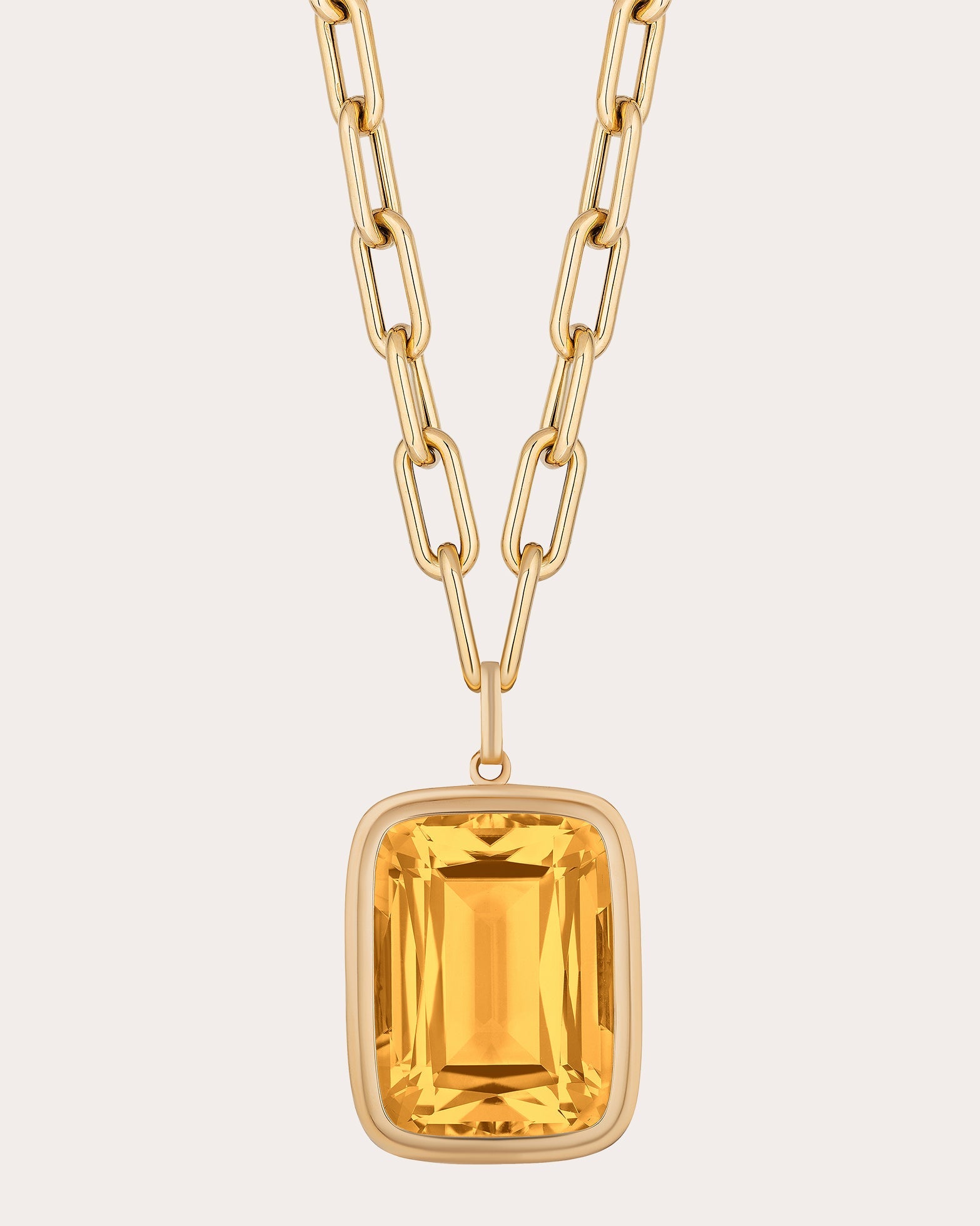 Citrine & 18k Gold Manhattan Pendant Necklace