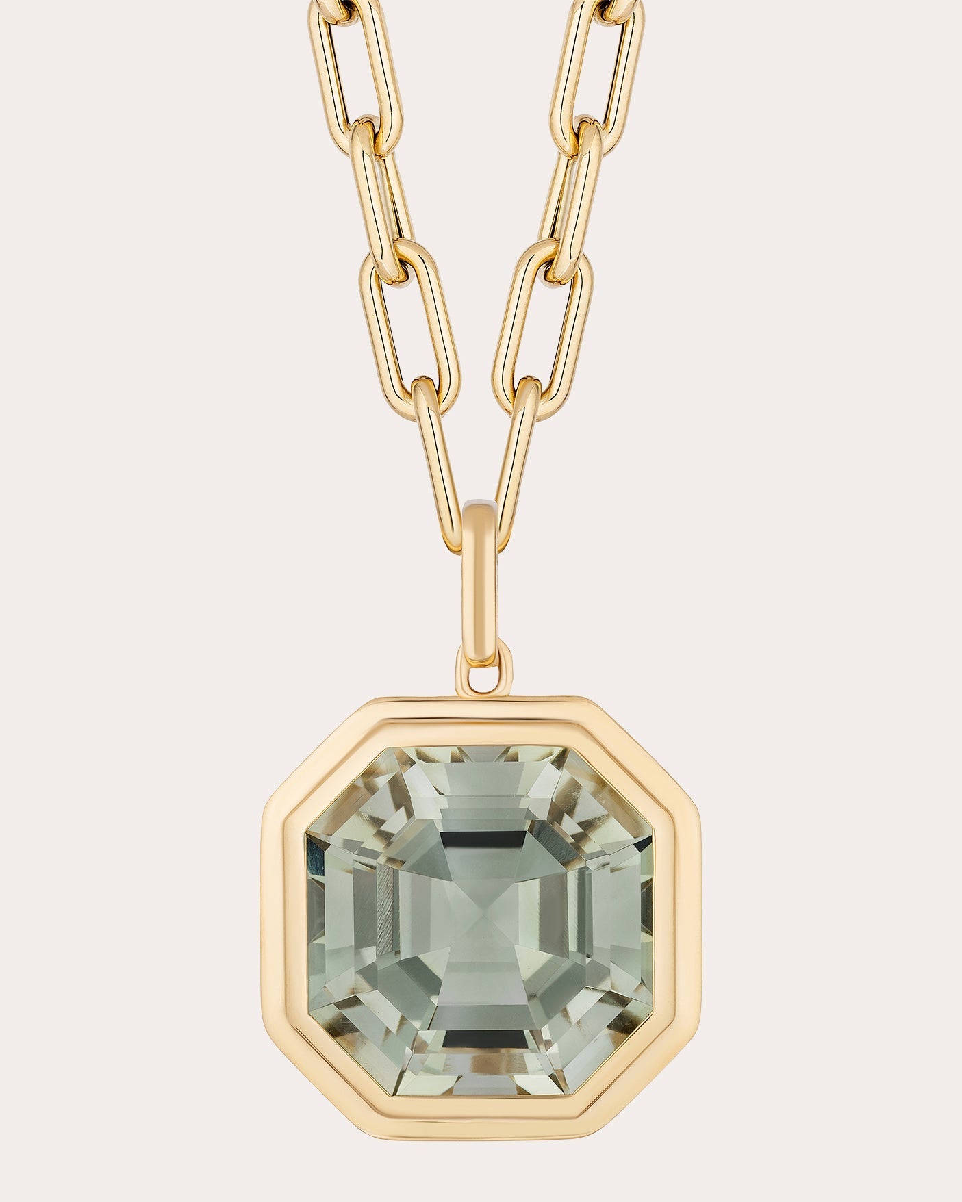 Prasiolite & 18k Gold Manhattan Pendant Necklace
