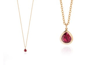 Limited Edition Pink Tourmaline Pear Shape Pendant in 18K Rose Gold