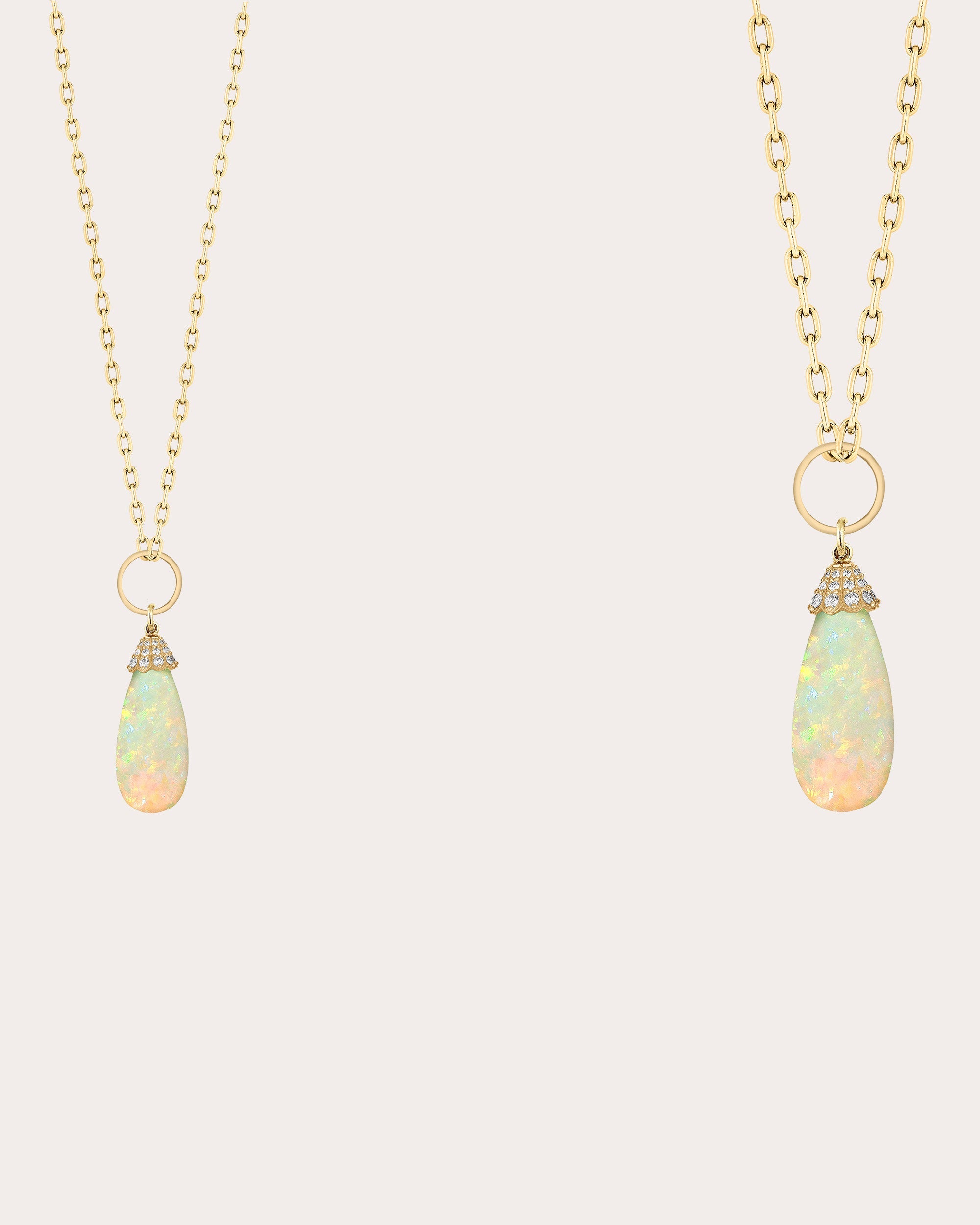 Opal & 18k Gold G-One Drop Pendant Necklace