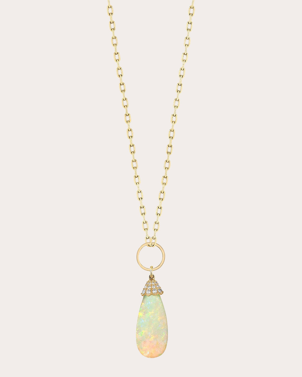 Opal & 18k Gold G-One Drop Pendant Necklace