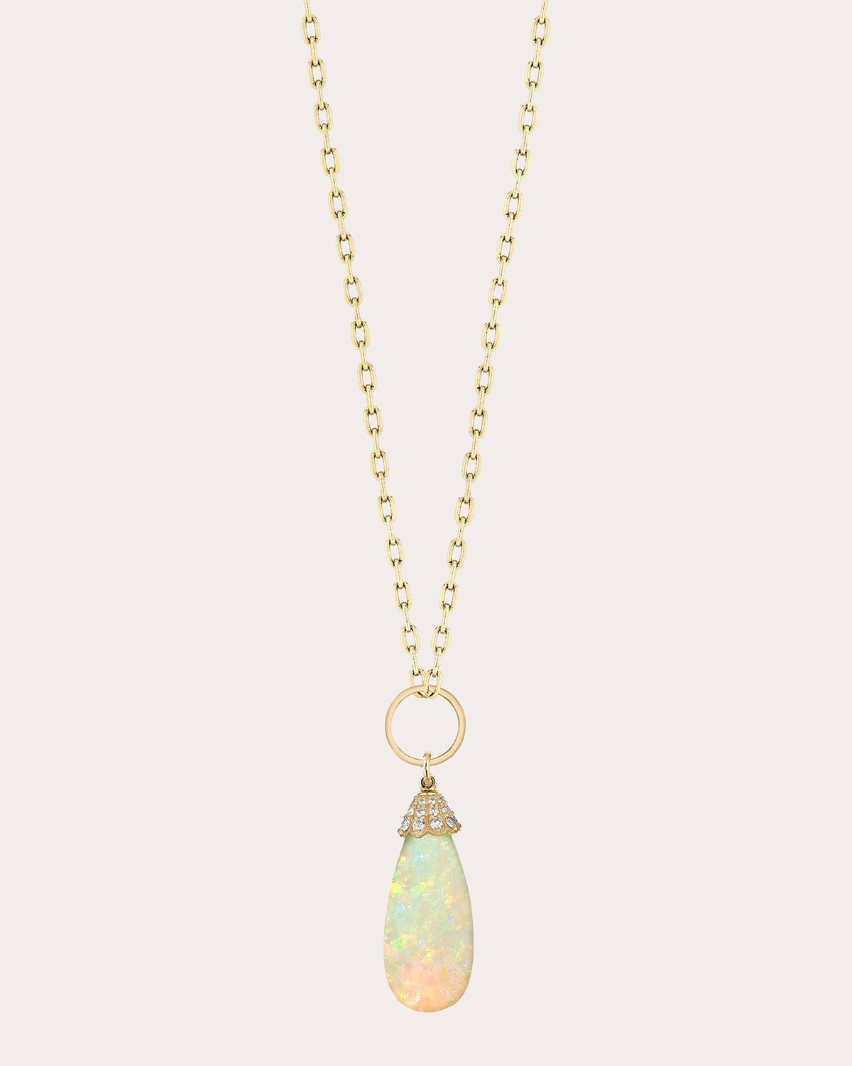 Opal & 18k Gold G-One Drop Pendant Necklace