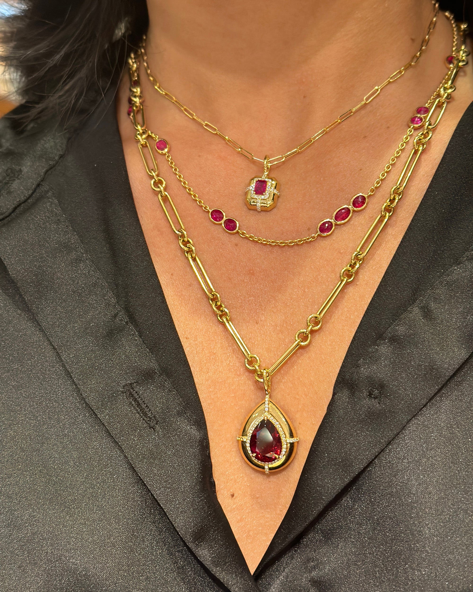 Rubellite & 18k Gold Limited Edition Medallion Pendant Necklace