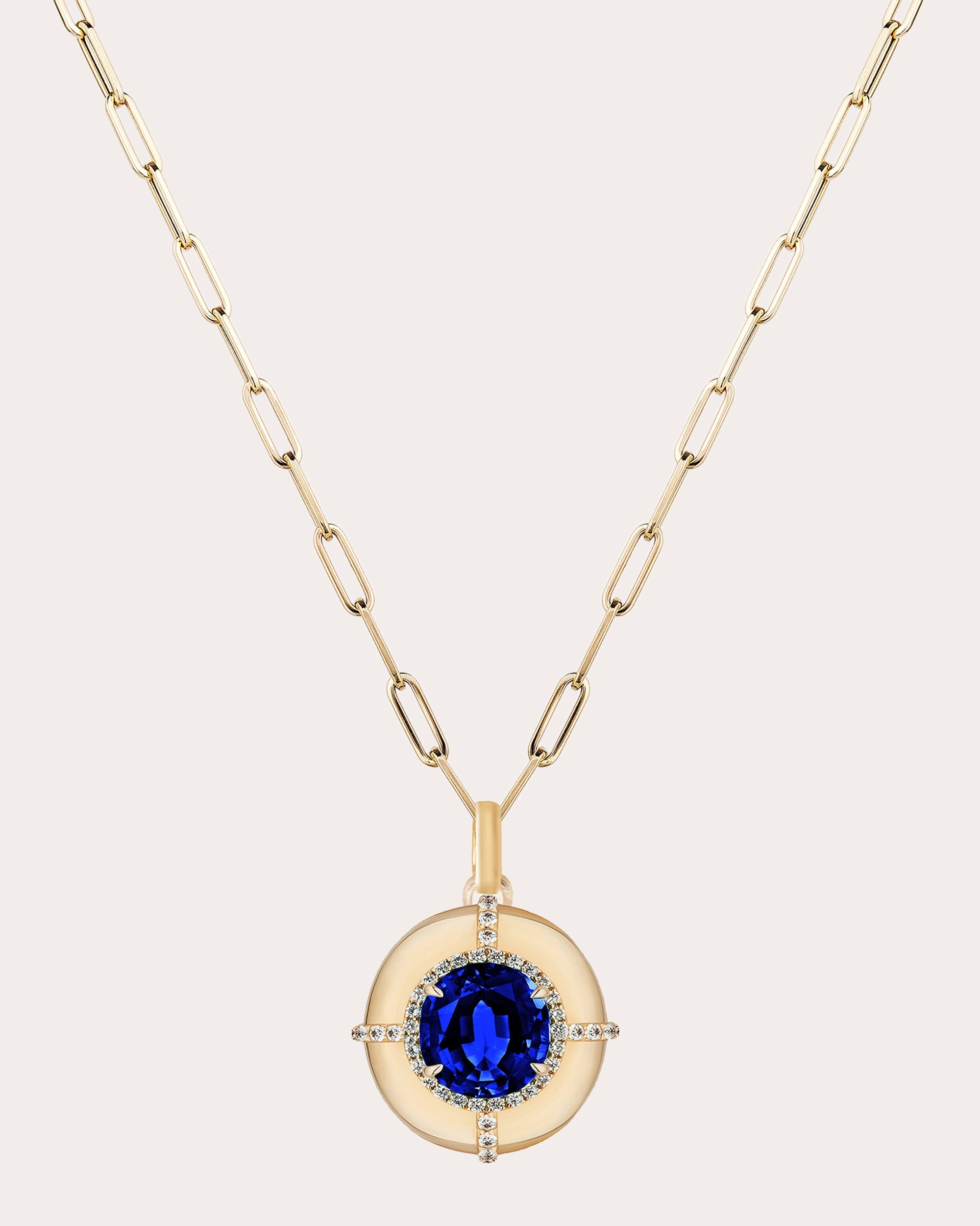 Sapphire & 18k Gold Limited Edition Medallion Pendant Necklace
