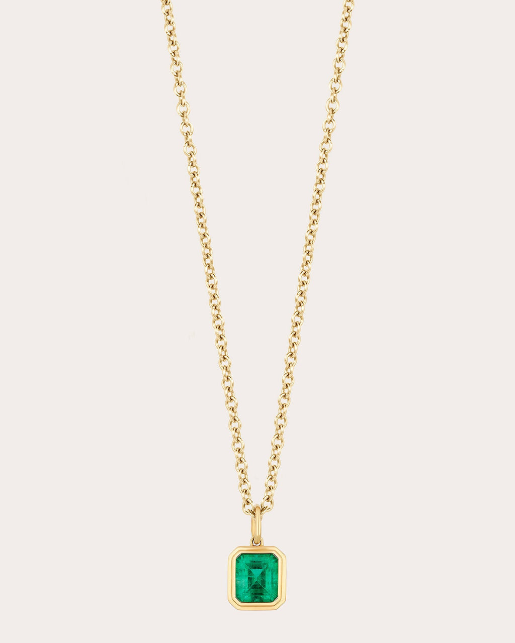 Emerald G-One Emerald-Cut Pendant Necklace