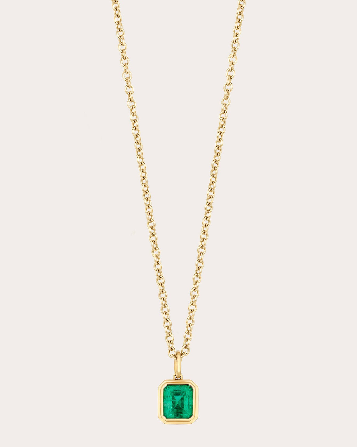 Emerald G-One Emerald-Cut Pendant Necklace