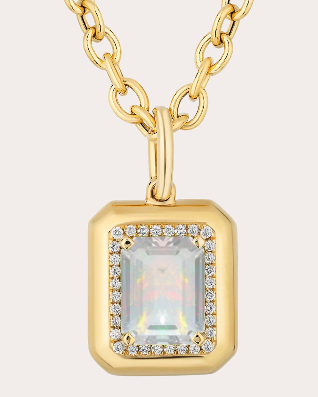 Opal & 18k Gold Limited Edition Emerald-Cut Pendant Necklace