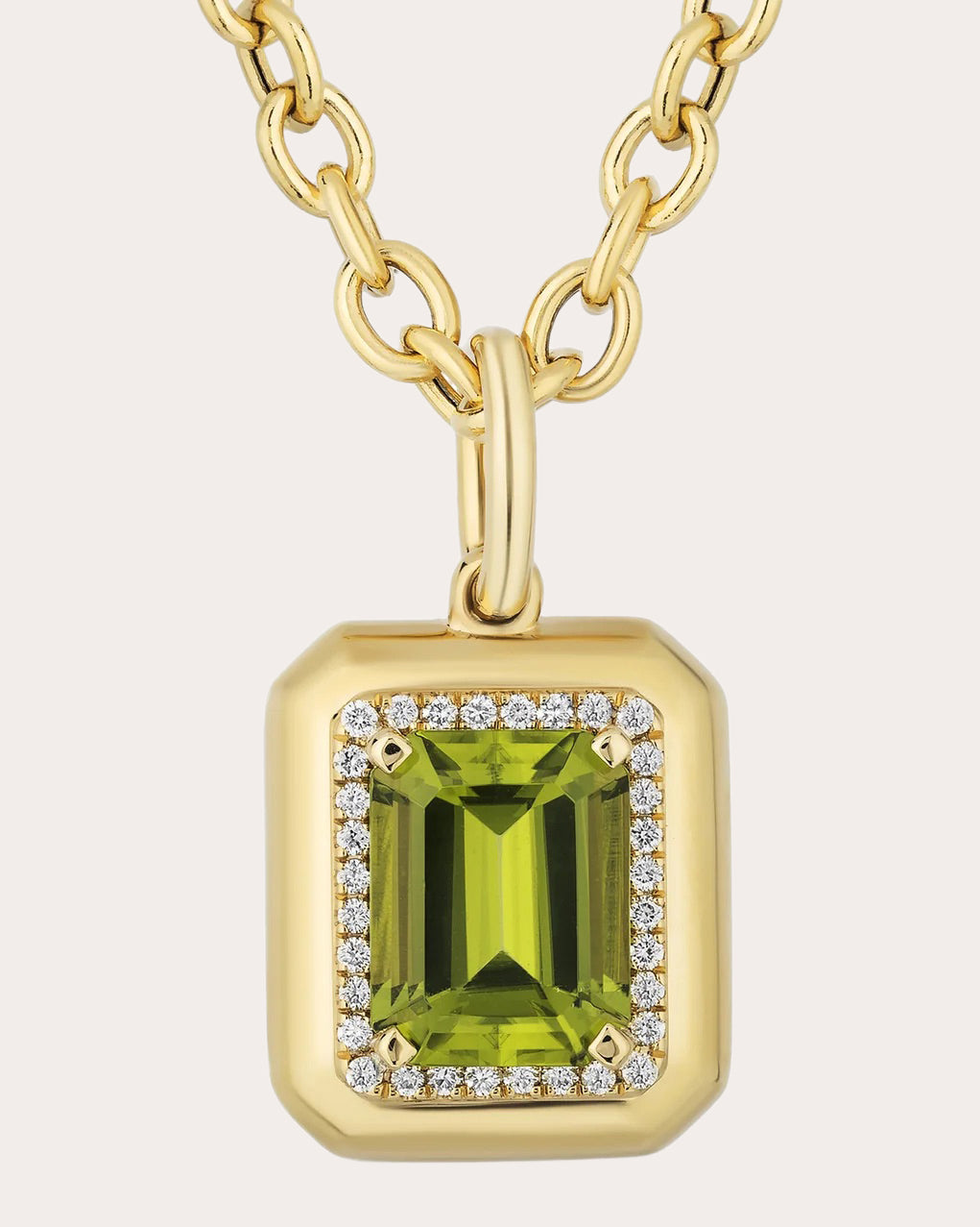 Peridot & 18k Gold Limited Edition Emerald-Cut Pendant Necklace