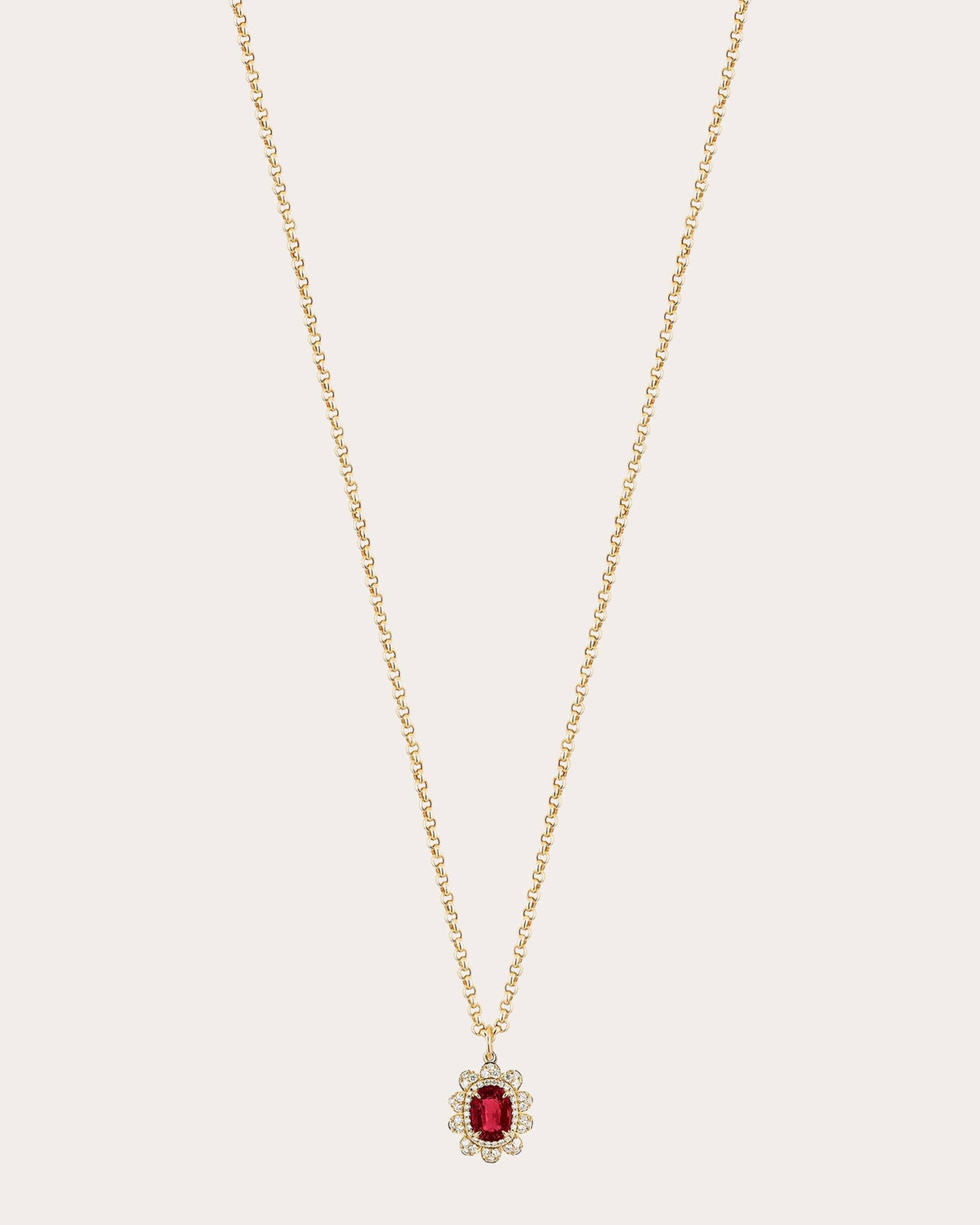 Garnet & Diamond G-One Organic Pendant Necklace