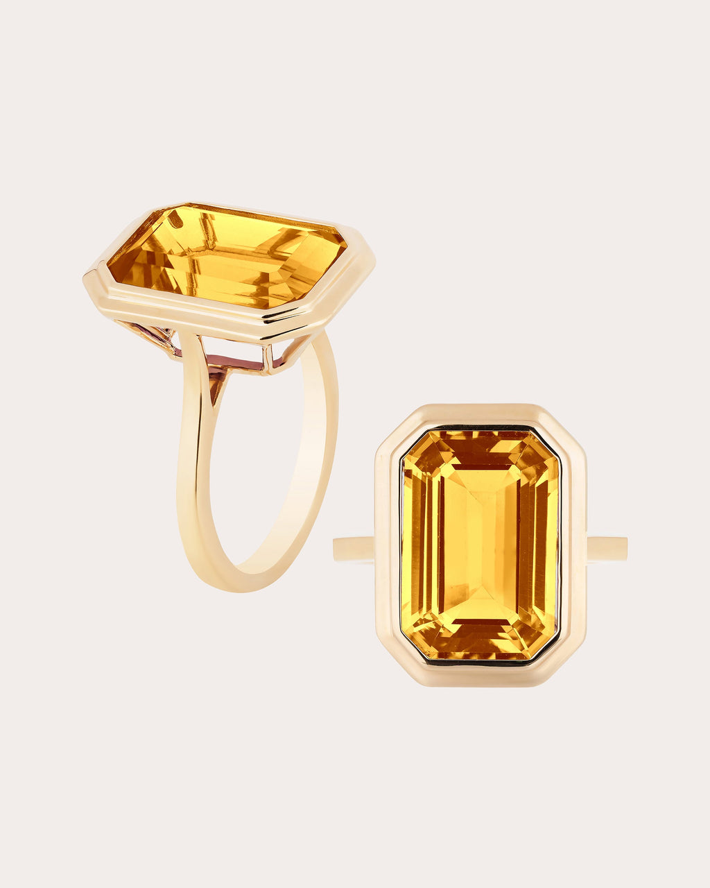 Citrine & 18k Gold Manhattan Ring